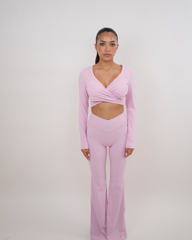 I Am Present Pink Stretch Flare Legging
