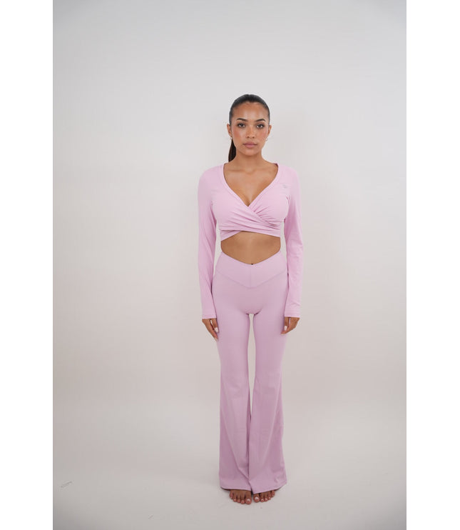 I Am Present Pink Stretch Flare Legging
