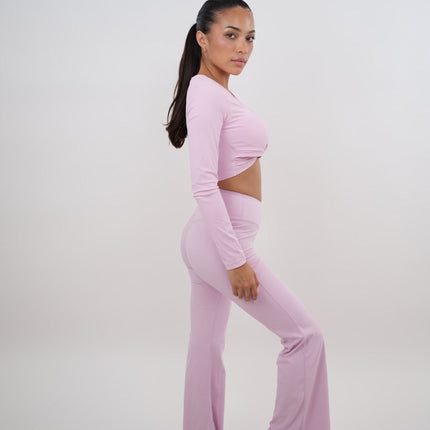 I Am Present Pink Stretch Flare Legging