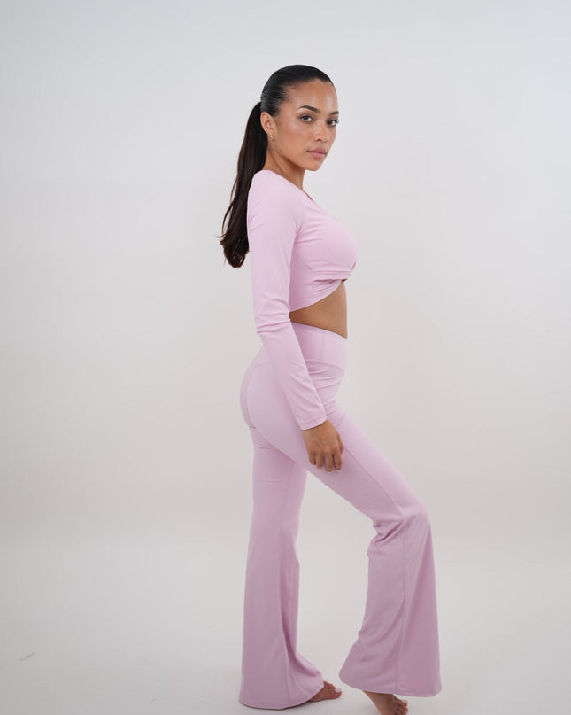 I Am Present Pink Stretch Flare Legging