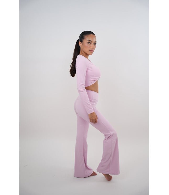 I Am Present Pink Stretch Flare Legging