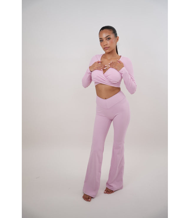 I Am Present Pink Stretch Flare Legging