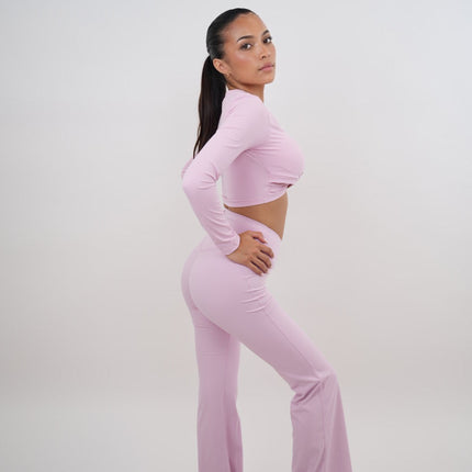 I Am Present Pink Stretch Flare Legging