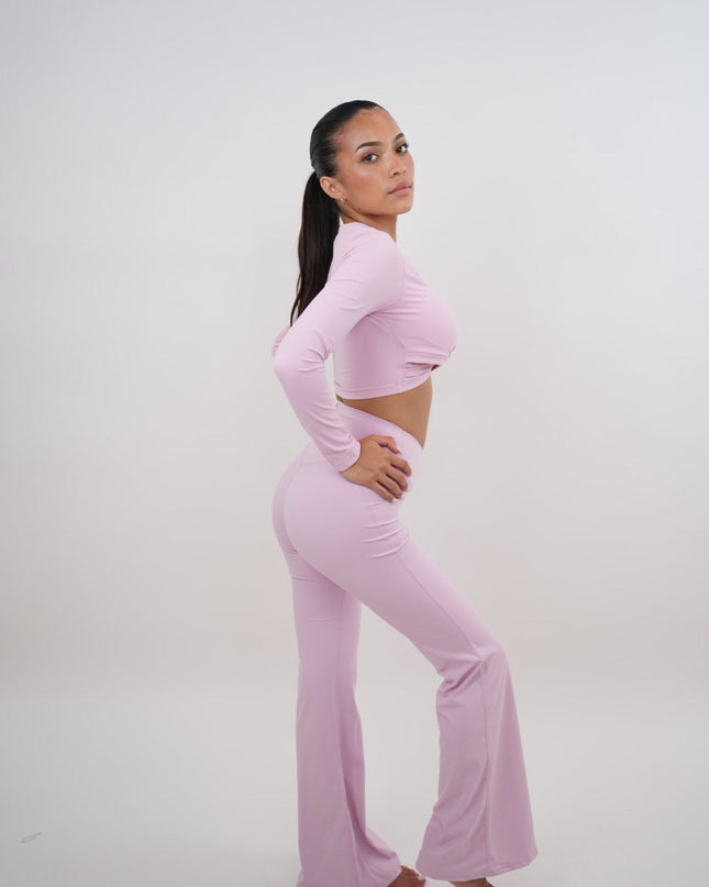 I Am Present Pink Stretch Flare Legging