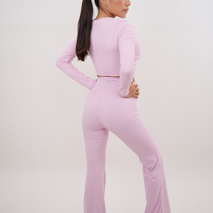 I Am Present Pink Stretch Flare Legging