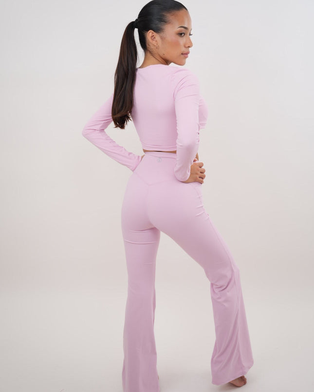 I Am Present Pink Stretch Flare Legging