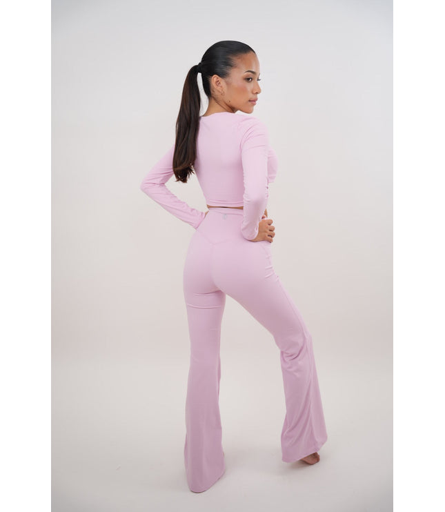 I Am Present Pink Stretch Flare Legging