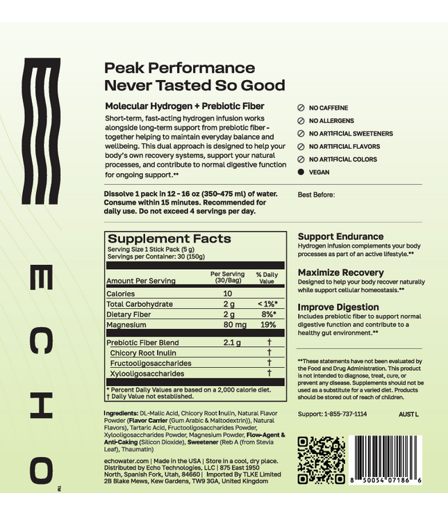 Hydrogen Prebiotic Stick Pack (30-pack)