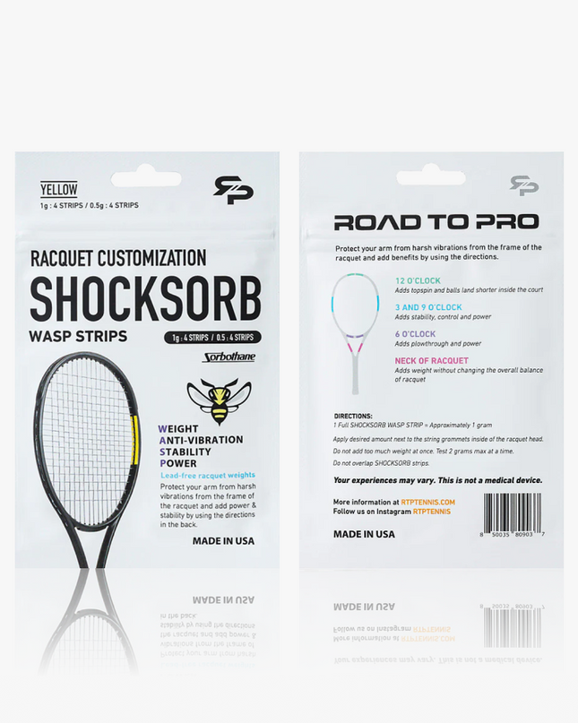 Vibration-Absorbing Racket Weight Strips — ShockSorb Wasp