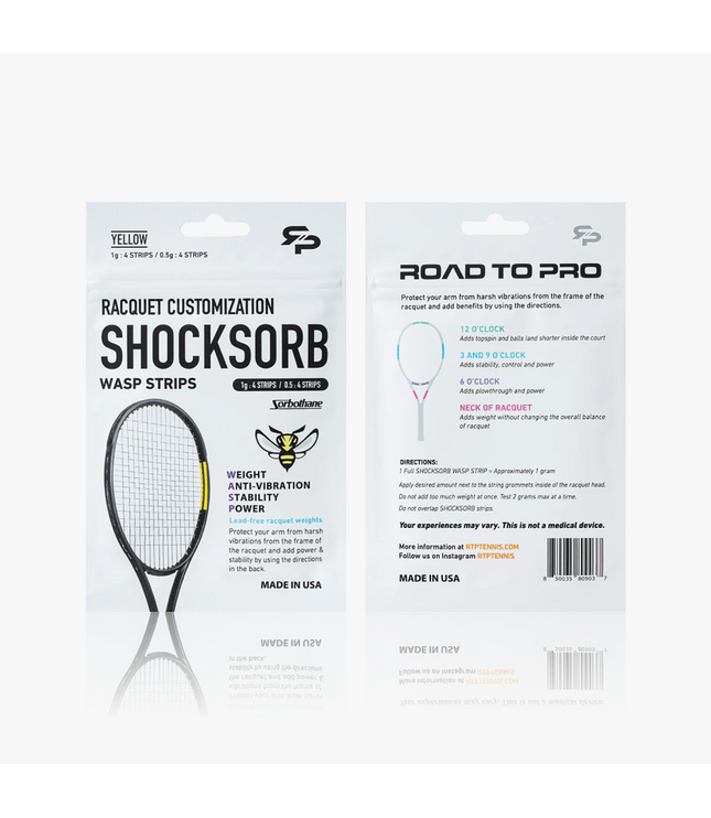 Vibration-Absorbing Racket Weight Strips — ShockSorb Wasp