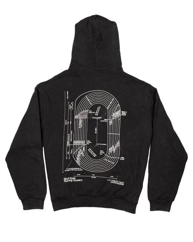 'DIMENSIONS' HOODIE, UNISEX - WASHED BLACK