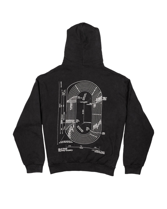 'DIMENSIONS' HOODIE, UNISEX - WASHED BLACK