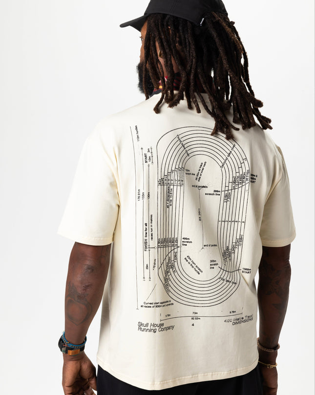 DIMENSIONS OVERSIZED TEE, UNISEX - BUTTER