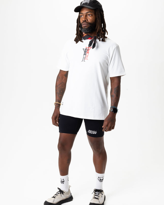 PACE PARTNERS RUN TEE, UNISEX - WHITE