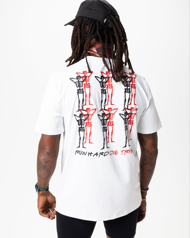 PACE PARTNERS RUN TEE, UNISEX - WHITE