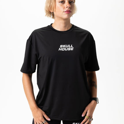 TAPERING RUN TEE, UNISEX - BLACK