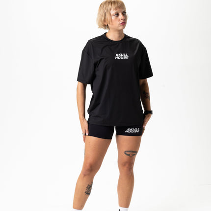 TAPERING RUN TEE, UNISEX - BLACK