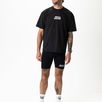 TAPERING RUN TEE, UNISEX - BLACK