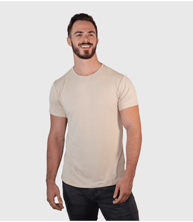 Bamboo Swift Curve-Hem T-Shirt - Sandstone
