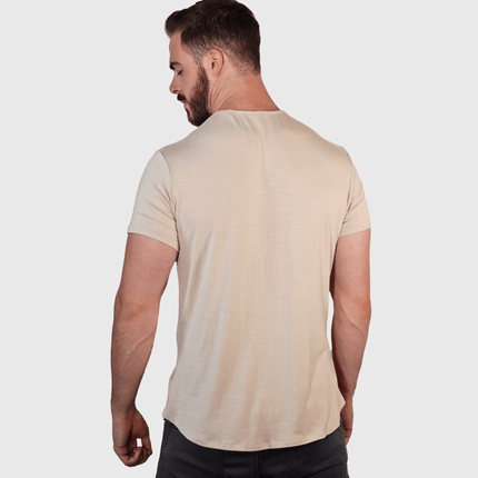 Bamboo Swift Curve-Hem T-Shirt - Sandstone