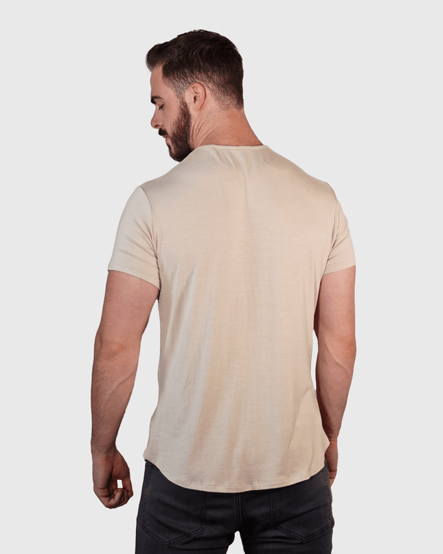 Bamboo Swift Curve-Hem T-Shirt - Sandstone