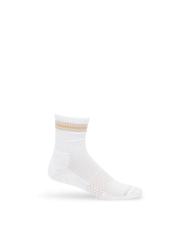 White/Tan Quarter Crew Women's Socks