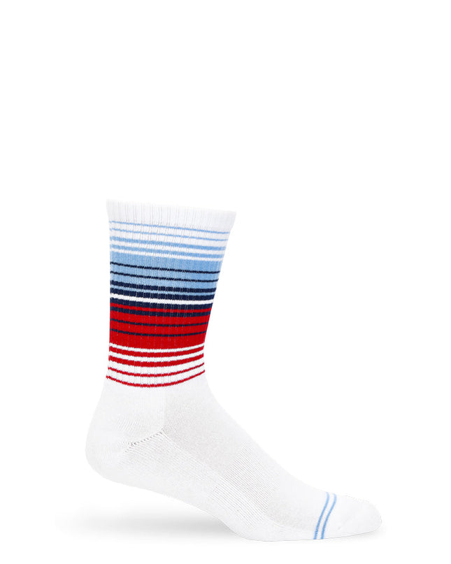 White Ombre Stripe Casual Crew
