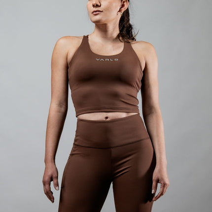 Women's SOHO Cross Back Crop Tank (City Mocha)