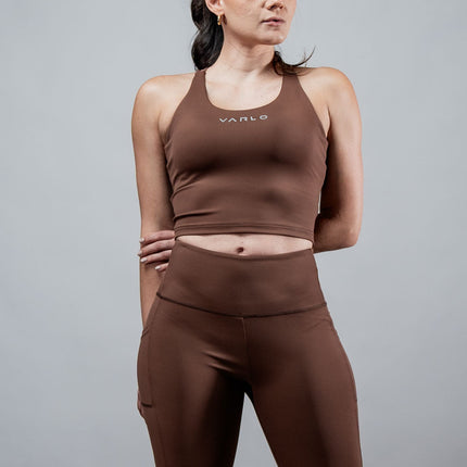 Women's SOHO Cross Back Crop Tank (City Mocha)