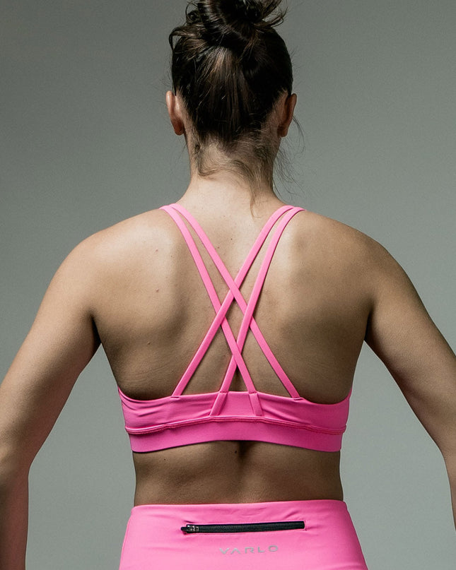 Women's SOHO Cross Back Sports Bra (Hot Shot Pink)