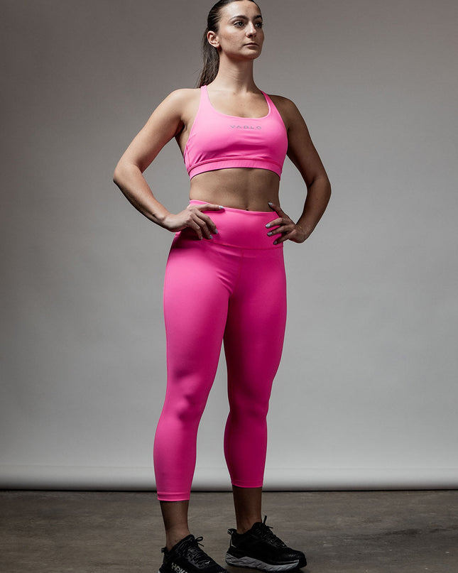Women's SOHO Cross Back Sports Bra (Hot Shot Pink)