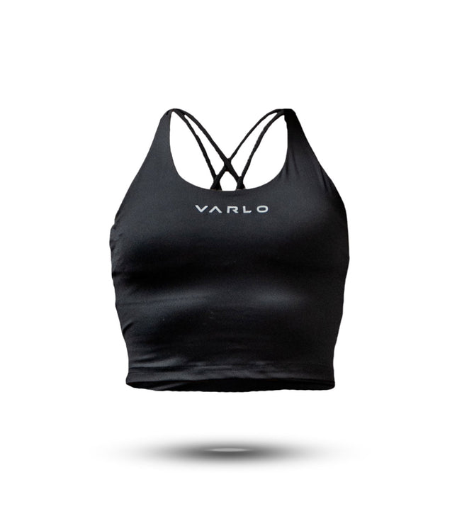 Women's SOHO Cross Back Crop Tank (Black)