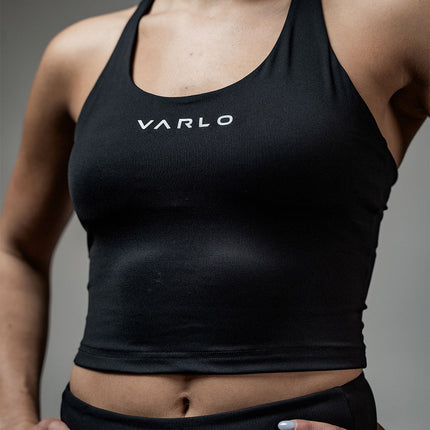 Women's SOHO Cross Back Crop Tank (Black)