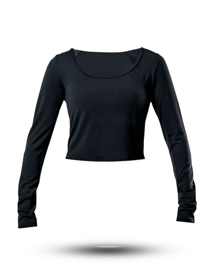 Women's Terra Recovery Arc Long Sleeve Crop (Black)