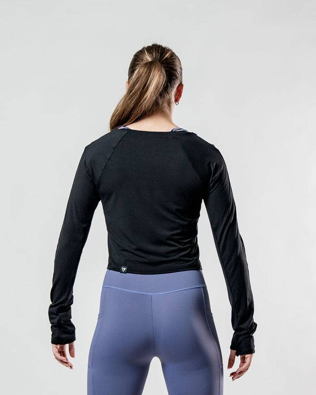 Women's Terra Recovery Arc Long Sleeve Crop (Black)