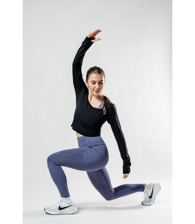 Women's Terra Recovery Arc Long Sleeve Crop (Black)