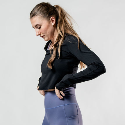Women's Terra Recovery Arc Long Sleeve Crop (Black)