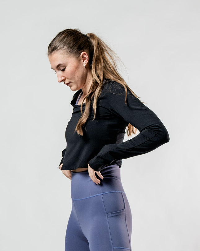 Women's Terra Recovery Arc Long Sleeve Crop (Black)