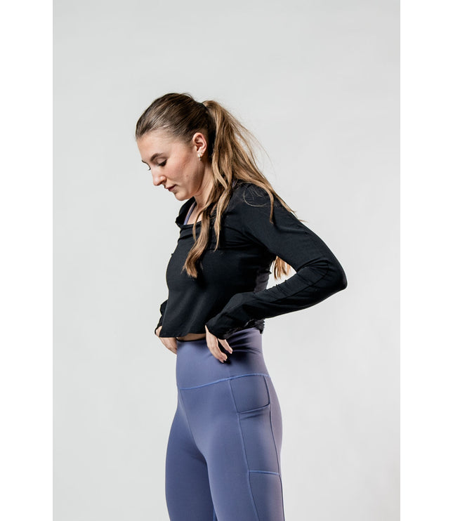 Women's Terra Recovery Arc Long Sleeve Crop (Black)