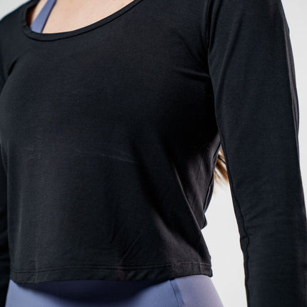 Women's Terra Recovery Arc Long Sleeve Crop (Black)