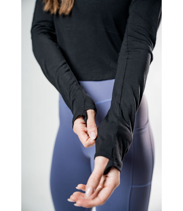 Women's Terra Recovery Arc Long Sleeve Crop (Black)