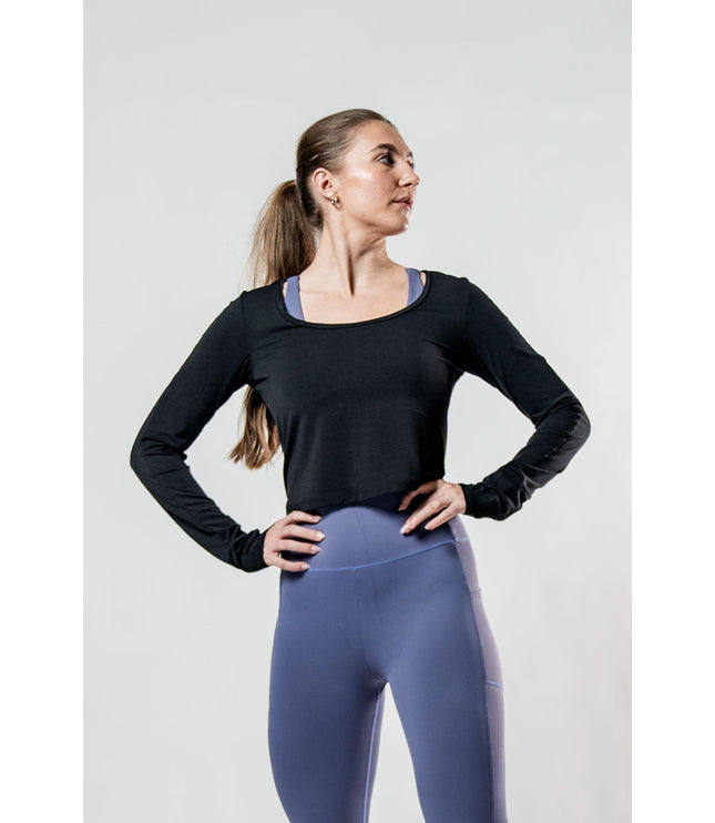 Women's Terra Recovery Arc Long Sleeve Crop (Black)