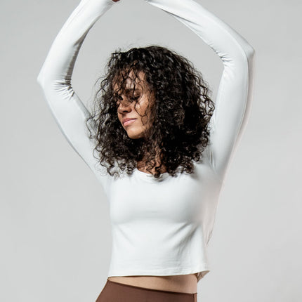 Women's Terra Recovery Arc Long Sleeve Crop (White)