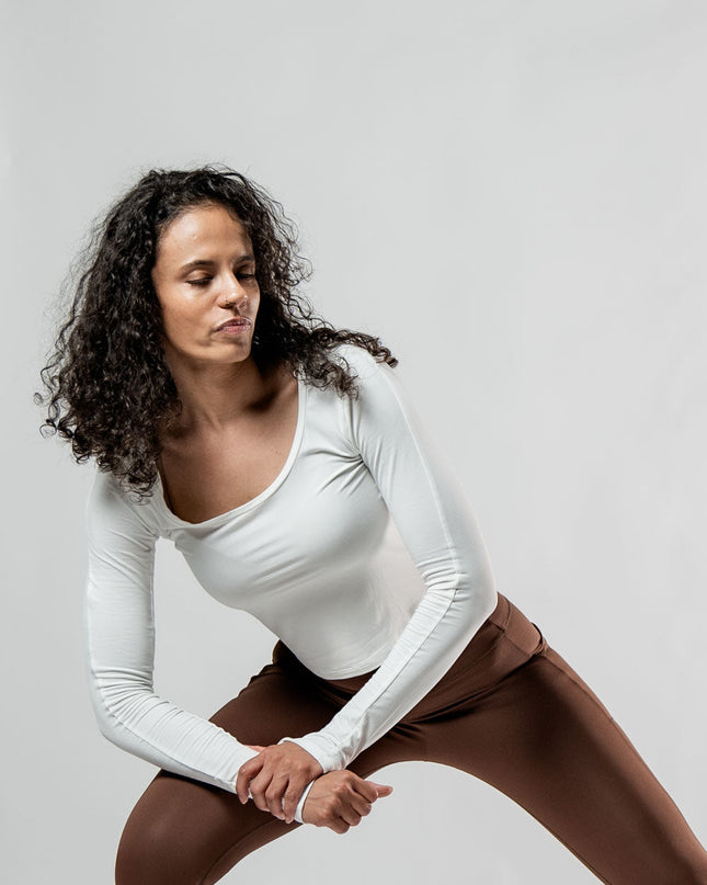 Women's Terra Recovery Arc Long Sleeve Crop (White)