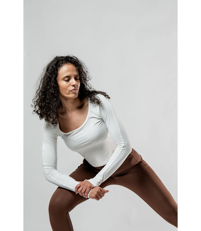 Women's Terra Recovery Arc Long Sleeve Crop (White)