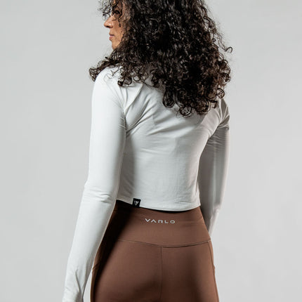 Women's Terra Recovery Arc Long Sleeve Crop (White)
