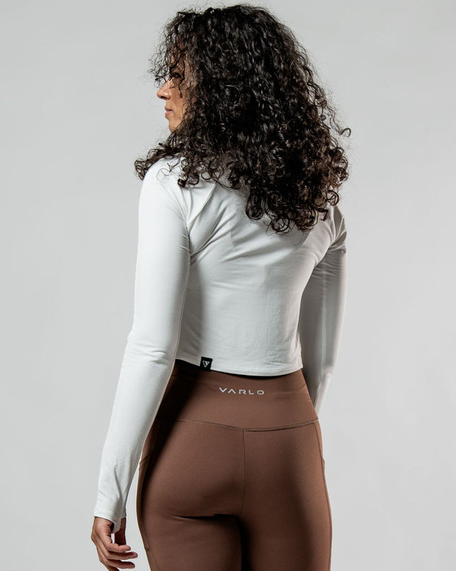 Women's Terra Recovery Arc Long Sleeve Crop (White)