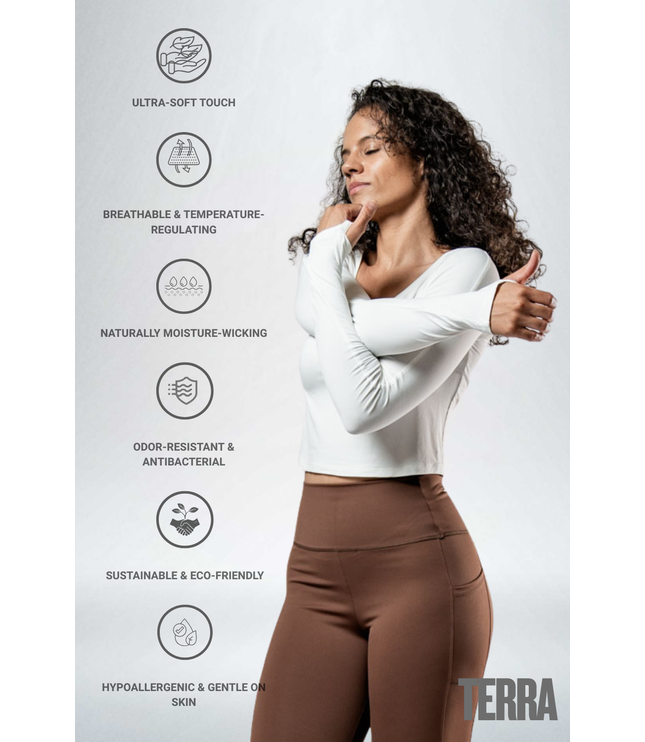 Women's Terra Recovery Arc Long Sleeve Crop (White)