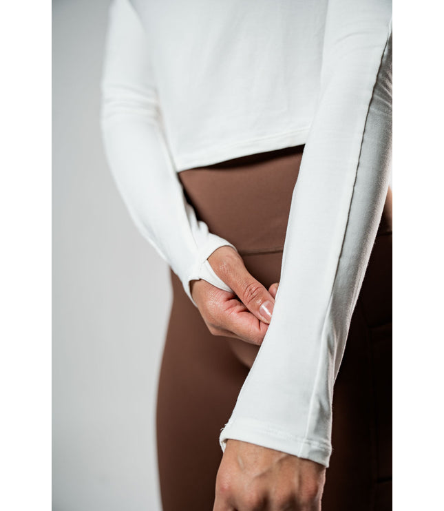 Women's Terra Recovery Arc Long Sleeve Crop (White)