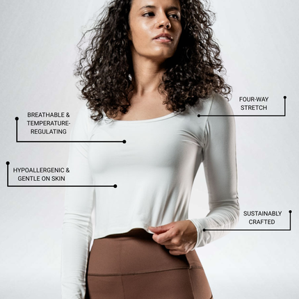 Women's Terra Recovery Arc Long Sleeve Crop (White)